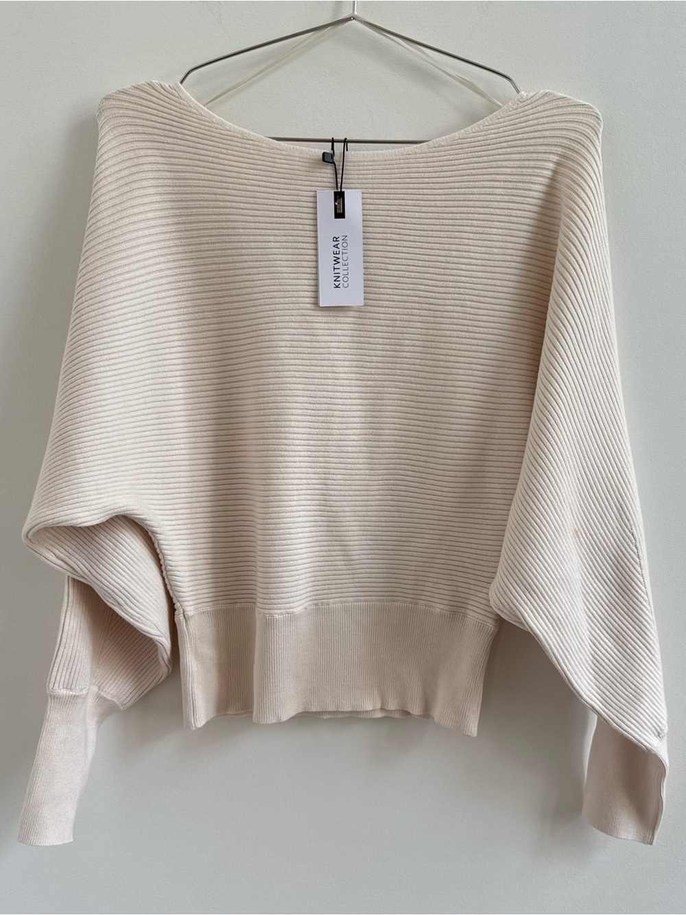 Dynamite Cream Ribbed Knit Sweater